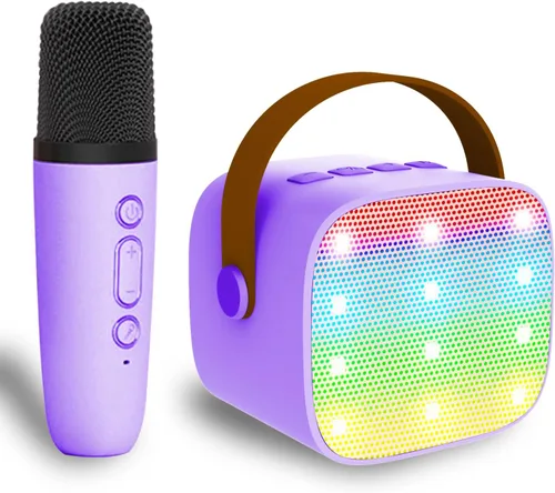 Mini máquina de karaoke para niños y adultos, juguetes para niños y niñas, regalos para niñas y niños, altavoz Bluetooth con 1 micrófono inalámbrico