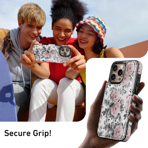 Vista 190 de LETO para iPhone 15 Pro Funda tipo cartera - Tapa tipo folio con patada - Diseños de moda - Tarjetero - Funda protectora para mujeres y niñas - 6.1