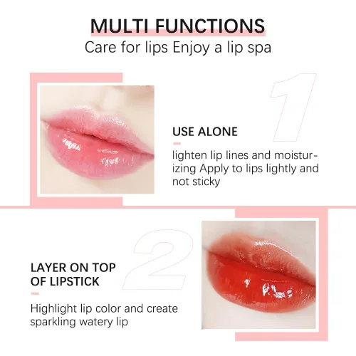 Vista 2 de Aceite hidratante de brillo de labios, aceite hidratante para brillo labial, brillo labial voluminoso, brillo labial transparente, aceite de labios