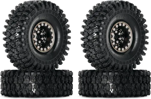 INJORA Juego de 4 neumáticos Beadlock de latón 1.0 para 1/18 TRX4M 1/24 RC Crawler Car Axial SCX24 FMS FCX24 Gladiator Bronco C10 JLU Deadbolt B17