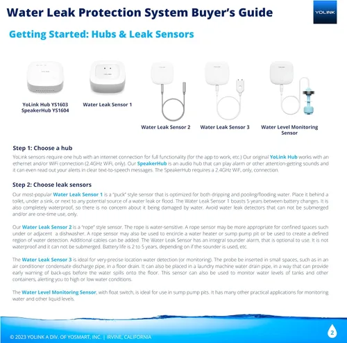 Vista 13 de YoLink LoRa - Sensor de fugas de agua de hasta 1/4 de milla, detector inteligente de fugas de agua e inundaciones de rango al aire libre, SMS/texto