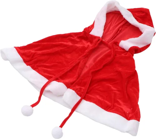 Generic Capa de Papá Noel, capa de Navidad, capa roja, capa de Papá Noel, capa con capucha, chal clásico de Navidad, capa de felpa para mujeres y