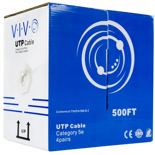 Vista 15 de VIVO Cable Cat5e a granel de 1,000 pies, cable Ethernet CCA, 24 AWG, caja de extracción UTP, red LAN, rojo, CABLE-V001R