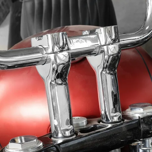 Vista 4 de TCT-MOTORPARTS Manillar de elevación cromado de 4" Compatible con manillar de 1" para Harley Dyna Low Rider Softail Deluxe 4" Riser Handlebar;Fit
