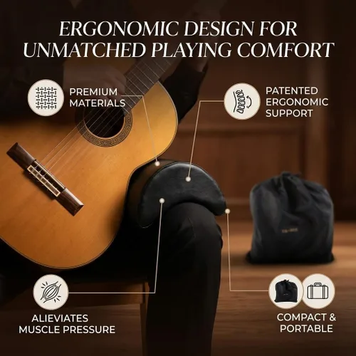 Vista 2 de Cojín de esponja de equilibrio para guitarra clásica, resonador de apoyo, color negro