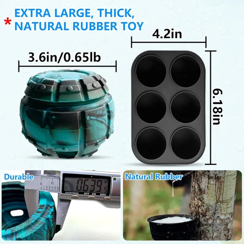 Vista 6 de Yipetor Juguete dispensador de golosinas congeladas para perros, juguete grande para masticar, goma rellenable congelable, reduce la ansiedad, fácil