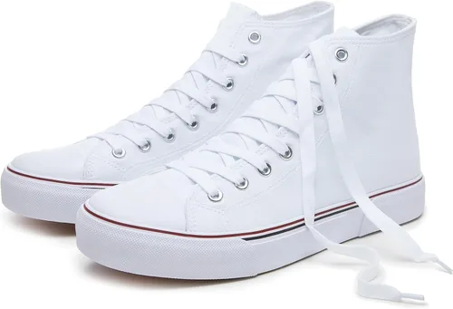 hash bubbie Zapatillas altas para mujer, zapatillas clásicas de lona con cordones, zapatillas de moda para mujer