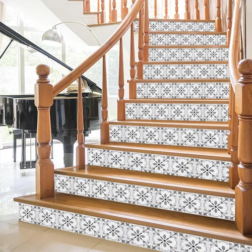 Vista 5 de SVNOOC Calcomanías autoadhesivas para suelo de 8 x 8 pulgadas, adecuadas para pared, piso, cocina, baño, casa de mascotas, chimenea, 10 hojas