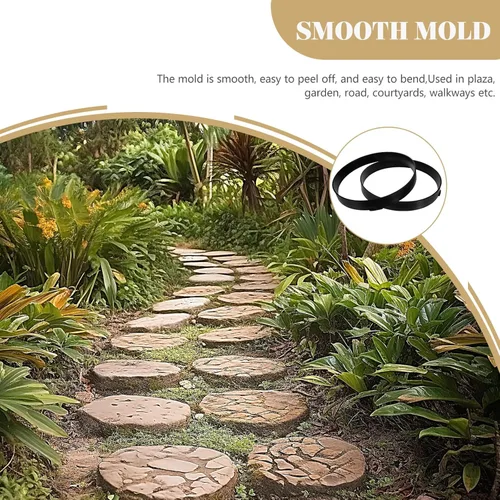 Vista 3 de Yardwe 2 moldes para pavimentación de camino de jardín, para pasarelas, patios y patios, reutilizables y fáciles de decorar al aire libre