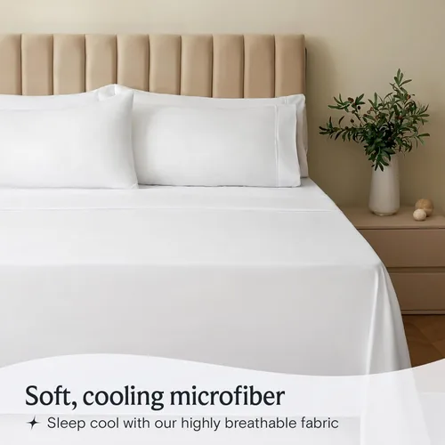 Vista 3 de LuxClub Collection - Juego de 2 fundas de almohada ecológicas, sin arrugas, con borde de satén, lavable a máquina, ropa de cama de hotel, sedosa