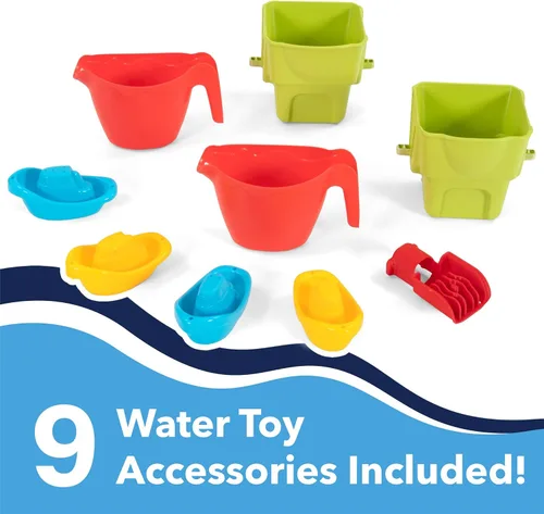 Vista 3 de Simplay3 Raindrop Falls - Mesa de agua y piscina para niños pequeños y niños, 9 accesorios de mesa de juego de agua