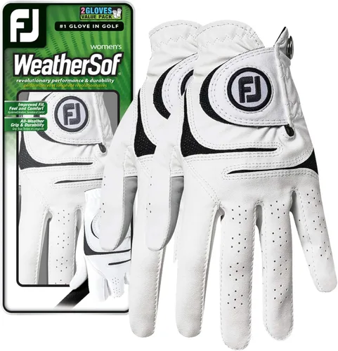 FootJoy WeatherSof - Paquete de 2 guantes de golf de generación anterior para mujer