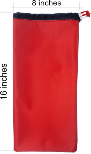 Vista 3 de Bolsa para tienda de campaña, bolsa de nailon rojo resistente, impermeable, bolsillo para campamento, accesorios de almacenamiento, bolsa de clavija
