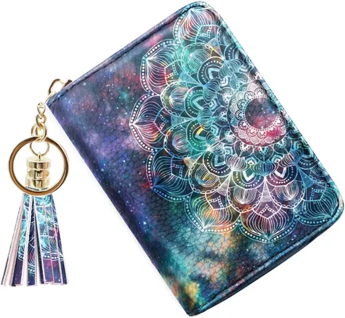 Vista 6 de Pequeña cartera para tarjeta de crédito RFID con brillantina.para mujer, cartera Rfid, S