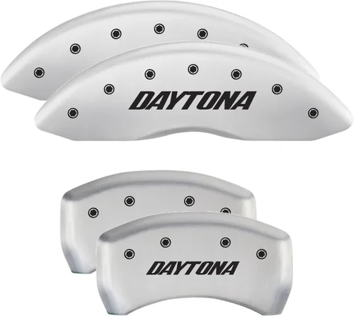 Vista 7 de MGP Caliper Covers 12162SCLBBK - Juego de 4 fundas de freno negras para Dodge Challenger 2011-2020 (pinza delantera de pistón dual) grabadas
