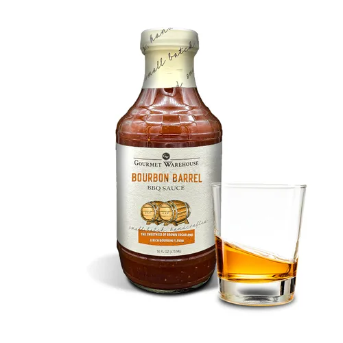 Vista 3 de Gourmet Warehouse Salsas para barbacoa, 16 onzas líquidas, paquete de 2 (barril de bourbon)