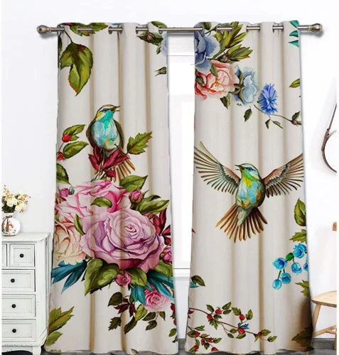 Vista 47 de 2 paneles de cortinas bohemias para ventana, patrón geométrico bohemio, a rayas, cortinas opacas con ojales, 52 x 63 pulgadas