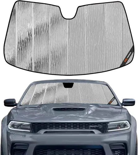 Vista 7 de Parasol para parabrisas Pigenius para Dodge Charger 2011-2023 con cámara montada en el espejo retrovisor - Protección