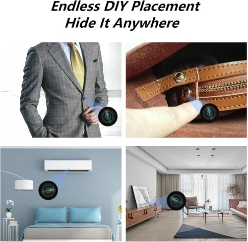 Vista 2 de Mini cámara oculta DIY módulo, cámaras inalámbricas HD 4K, pequeña cámara de niñera WiFi, cámara de seguridad pequeña portátil para el hogar