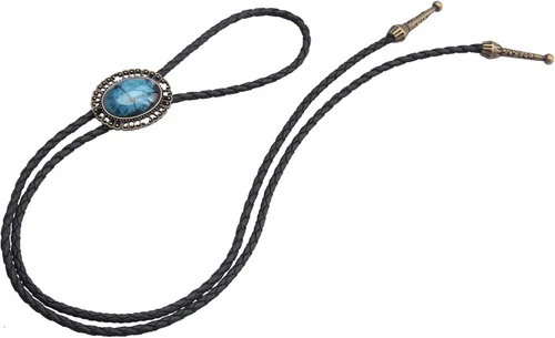 Vista 398 de Jeilwiy Corbata de bolo para hombre, corbata de vaquero occidental, collar de corbata de bolo dorado, corbata de cuero, corbata de Halloween