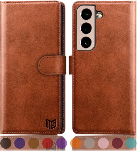 Vista 9 de SUANPOT Funda de piel tipo cartera para Samsung Galaxy S22+/S22 Plus 5G con bloqueo RFID, tarjetero para tarjetas de crédito, funda para teléfono