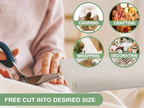 Vista 5 de Olicity Paños de queso, grado 90, 45 pies cuadrados, paño de queso reutilizable con bordes cerrados, gasa de algodón sin blanquear para colar, tela