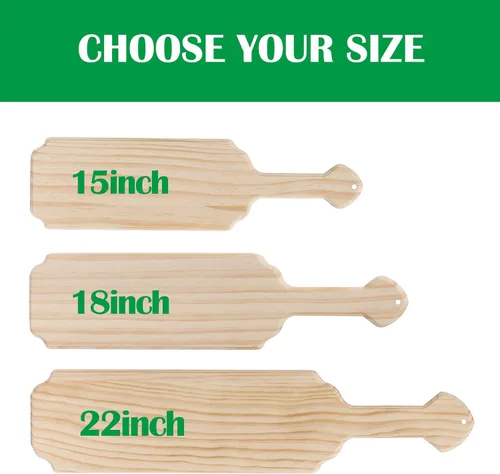 Vista 6 de BATTIFE Palas de hermandad griega de 15 pulgadas, paleta de fraternidad de madera maciza, paleta de madera de pino sin terminar para tallar y usar