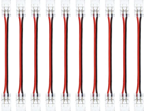 Vista 13 de Conectores de tira LED LightingWill 2 pines de 8 mm, 10 piezas de conectores LED sin soldar para tiras de luz LED de un solo color, compatibles