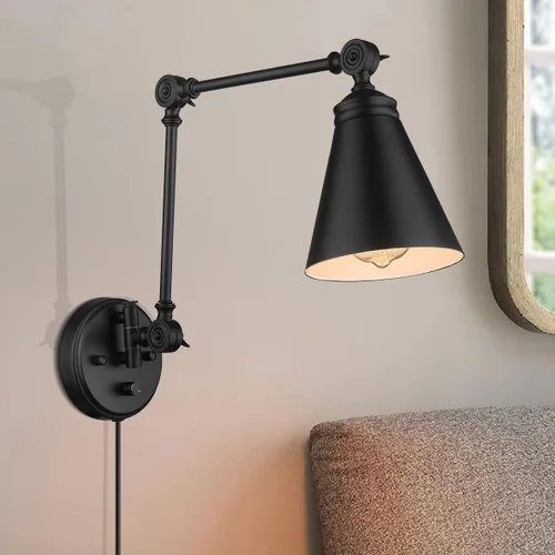 Vista 12 de LIROUVET WL02-2PKBR - Juego de dos apliques de pared vintage, lámpara de pared ajustable con interruptor de encendido/apagado regulable, aplique