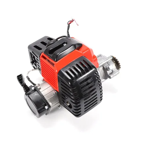 Motor de 49 CC, motor de bicicleta de 2 tiempos, un solo cilindro, arranque de tirador, mini picador/escape de bicicleta, motor refrigerado por