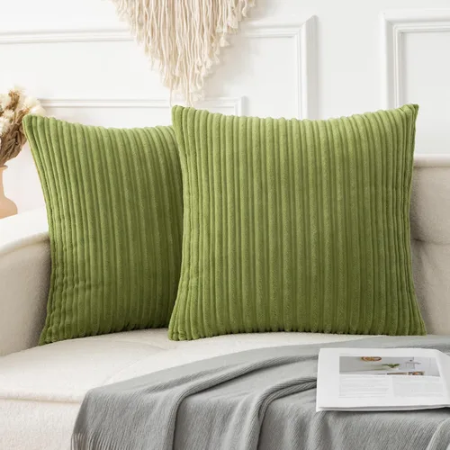 Vista 30 de UGASA - Juego de 2 fundas de almohada de terciopelo a rayas, funda decorativa para cojín con cremallera oculta para el hogar, sofá, dormitorio