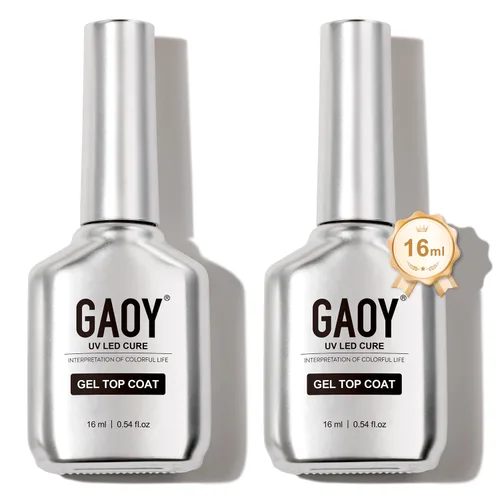 Vista 8 de GAOY - Capa superior para esmalte de uñas de gel, 16ml, acabado transparente sin necesidad de limpieza, barniz de alto brillo para arte de uñas UV