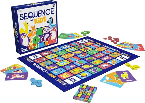 Vista 2 de Jax SEQUENCE para niños- El juego de estrategia "No requiere lectura" de Jax y Goliath, multicolor, 11 pulgadas (2-4 jugadores)