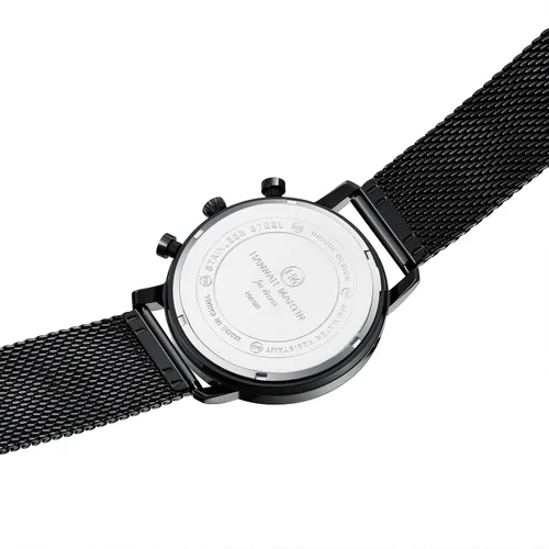 Vista 3 de Relojes para hombre diseño simple cronógrafo multifunción correa de malla de acero inoxidable impermeable vestido de cuarzo con fecha relojes