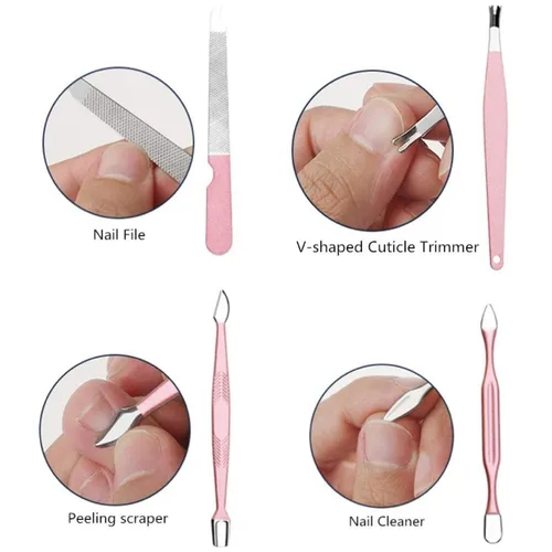 Vista 11 de Kit Manicure Pedicure X12 Piezas Viajero - Color: Rosa