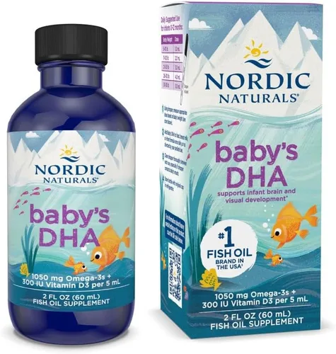Nordic Naturals Baby’s DHA, sin sabor - 2 oz - 1050 mg Omega-3 + 300 UI de vitamina D3 - Apoya el desarrollo del cerebro, la visión y el sistema