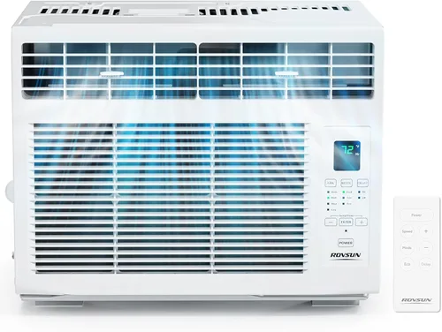 Vista 8 de ROVSUN Aire acondicionado inteligente de 14,000 BTU para ventanas con WiFi, ahorro de energía, con control remoto y aplicación, función
