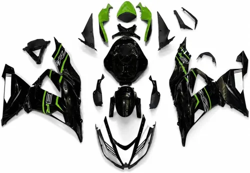 Vista 18 de Carenado negro brillante para Kawasaki Ninja 2013-2018 ZX6R 636 001 Negro Brillante