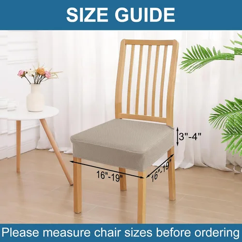 Vista 2 de Smiry Juego de 4 fundas de asiento impermeables para sillas de comedor, tela jacquard elástica, extraíble y lavable, fundas protectoras de asiento