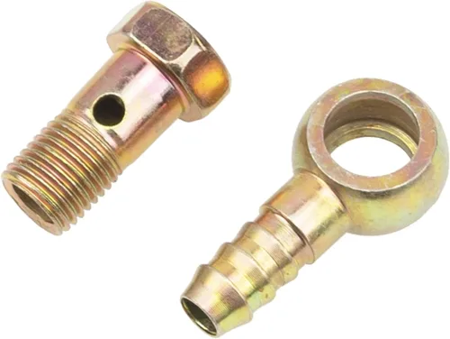Vista 4 de 2 juegos de accesorios de tornillo de púas para manguera de banjo M14, tornillo de banjo, kit de arandela con abrazadera de manguera para automóvil