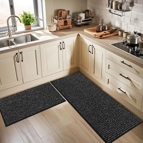 Vista 8 de BEQHAUSE Alfombras de cocina de 20 x 32 pulgadas, antideslizantes, para piso, súper absorbentes y resistentes a las manchas, lavables a máquina