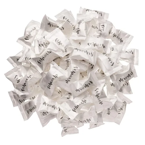 Vista 6 de Candy Envy - Modern Mr. and Mrs. Buttermints - Bolsa de 13 onzas - Aproximadamente 100 mentas envueltas individualmente - Recuerdos de boda