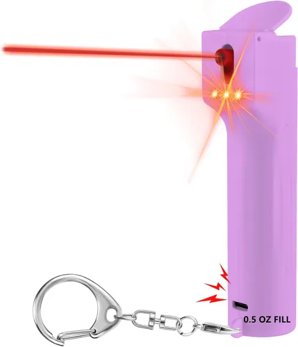 Vista 7 de Combo de Alarma de Seguridad Personal 3 en 1 y Spray de Pimienta para Mujeres - Gel de Pimienta de Máxima Potencia y Sirena de 130 dB y Luces