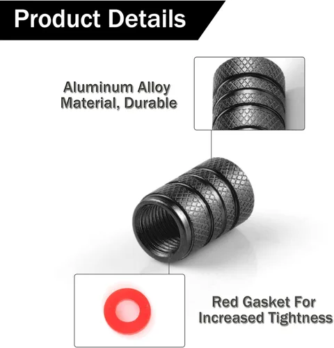 Vista 3 de SINGARO 12 tapas de vástago de válvula de neumático, accesorios exteriores de automóvil, cubierta de válvula de aleación de aluminio universal