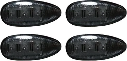 Recon 264133BK Luces LED para guardabarros 1999-2007 Chevy Silverado y GMC Sierra Dually (juego de 4 piezas) - Lente ahumada con borde negro