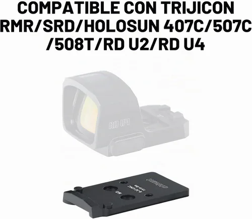 Vista 2 de ohhunt Placa adaptadora óptica compatible con Walther PDP 2.0, compatible con Trijicon RMR/SRO/Holosun 407C/507C/508T