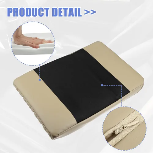 Vista 5 de X AUTOHAUX Funda de cojín para reposabrazos de automóvil, almohadilla para consola central, impermeable, de piel sintética, protector de cojín