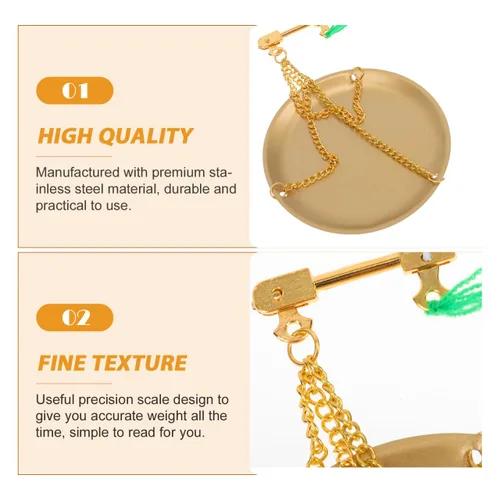 Vista 4 de Báscula de gramo de medicina china de mano, pequeña balanza de boticario de cobre, estilo vintage, herramienta de pesaje para joyería de té