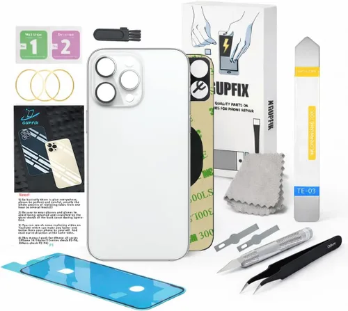 Vista 43 de Reemplazo de cristal trasero para iPhone 13 Pro Max con herramientas de reparación, reemplazo de cubierta trasera de gran agujero para todos