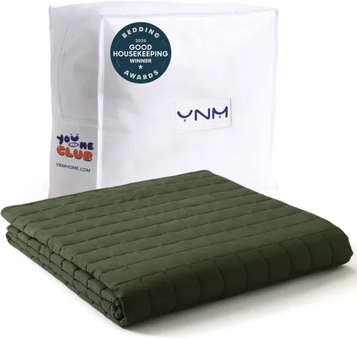 YnM - Manta con peso para adultos, algodón pesado, perlas de vidrio refrescantes para usar todo el año, para persona de 60 libras, tamaño Twin, 41 x